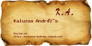 Kaluzsa András névjegykártya