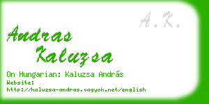andras kaluzsa business card